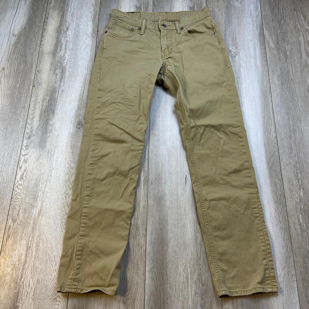 Levis 511 Jeans Mens 29x28 Beige Commuter Cycling Reflective Gusset U Lock Men